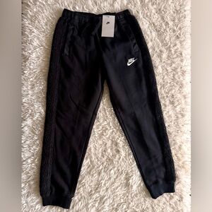 Nike Kids Black Sweatpants with Textured Sides